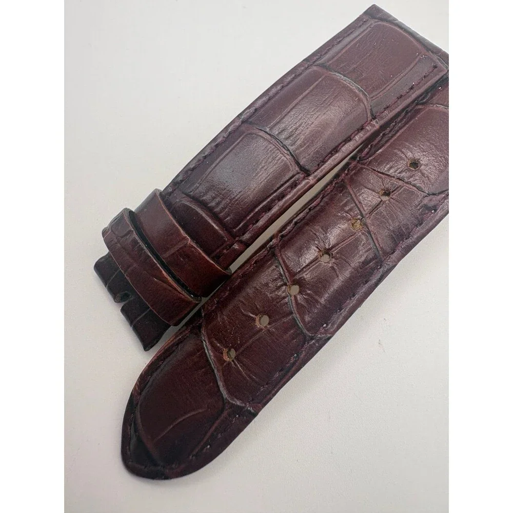 NewLife 20mm Genuine Leather Watch Strap - Dark Brown Crocodile skin